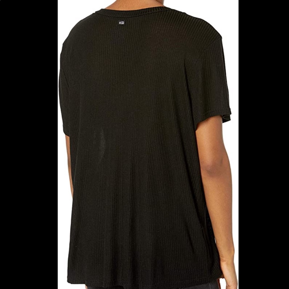 Black Ribbed Volcom T-shirt - Picture 4 of 6